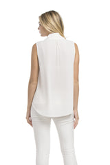 Slvless Pintuck Blouse | Ivory