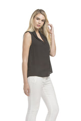 Slvless Pintuck Blouse | Black