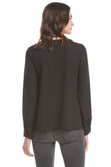 Chiffon Layover Blouse | Black