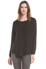 Chiffon Layover Blouse | Black