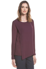 Chiffon Layover Blouse | Dark Orchid