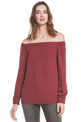 Off Shoulder Blouse | Wine