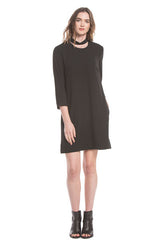 Mock Cutout Neck Dress | Black