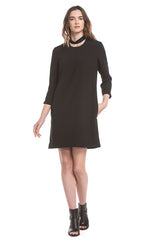 Mock Cutout Neck Dress | Black