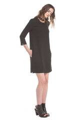 Mock Cutout Neck Dress | Black