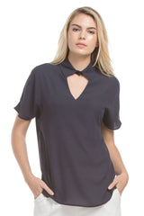 Unique Collared Blouse | Navy