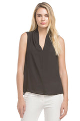 Slvless Pintuck Blouse | Black