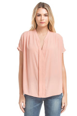 Sslv Shirred Blouse | French Coral