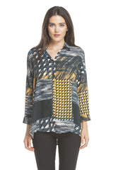 Mika Shirt | Emerald Geo Brush