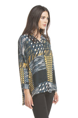 Mika Shirt | Emerald Geo Brush